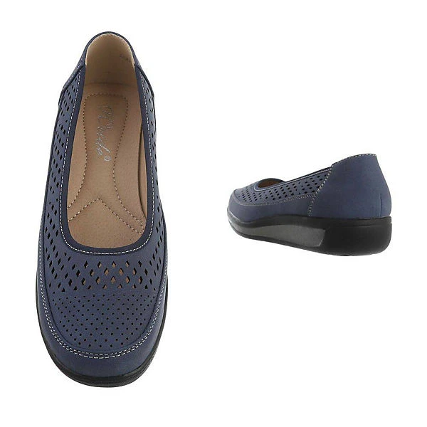Slipper , Flach, Perforiert - Dunkelblau – Bild 3